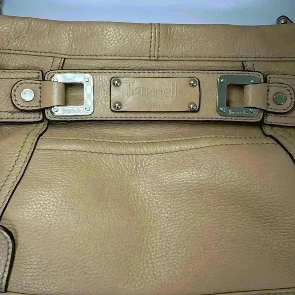 Tignanello Shoulder Bag Purse Handbag Genuine Leather Tan Brown - Picture 5 of 16